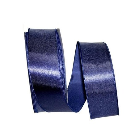 RELIANT RIBBON Reliant Ribbon 92575W-055-40K Satin Value Wired Edge Ribbon - Navy - 2.5 in. x 50 yards 92575W-055-40K